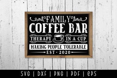Family Coffee Bar, Vintage Coffee Sign SVG SVG CraftLabSVG 