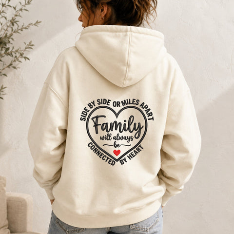 Family Connected by Heart Embroidery Design – Side by Side or Miles Apart Family Machine Embroidery File Embroidery/Applique DESIGNS PatternFeed8 