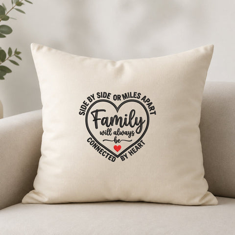 Family Connected by Heart Embroidery Design – Side by Side or Miles Apart Family Machine Embroidery File Embroidery/Applique DESIGNS PatternFeed8 