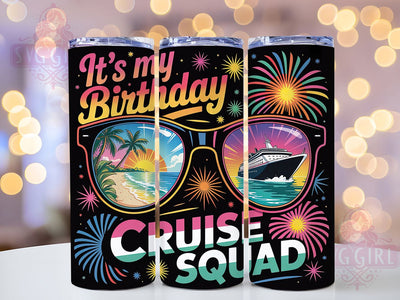 Family Cruise Squad Birthday 20oz Tumbler, Birthday Cruise Squad, It’s My Birthday, Sublimation Wrap, 20oz Tumbler Design, PNG Tumbler Wrap, Travel Theme Sublimation SvggirlplusArt 