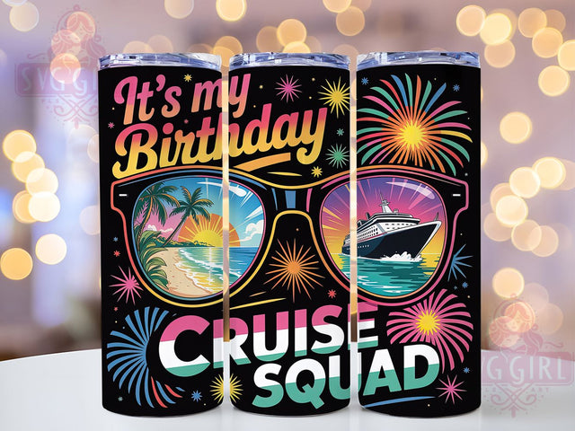 Family Cruise Squad Birthday 20oz Tumbler, Birthday Cruise Squad, It’s My Birthday, Sublimation Wrap, 20oz Tumbler Design, PNG Tumbler Wrap, Travel Theme Sublimation SvggirlplusArt 