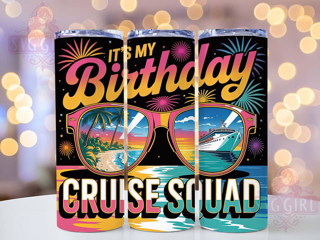 Family Cruise Squad Birthday 20oz Tumbler, Birthday Cruise Squad, It’s My Birthday, Sublimation Wrap, 20oz Tumbler Design, PNG Tumbler Wrap, Travel Theme Sublimation SvggirlplusArt 