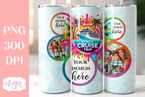 Family cruise trip photo tumbler wrap PNG for Sublimation Sublimation Amorclipart 