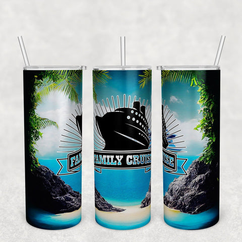 Family Cruise Tumbler Wraps Bundle, 20 Oz Skinny Tumbler Family Cruise Sublimation Designs, Seamless Family Cruise 2025 PNG, 5 Designs Sublimation HappyDesignStudio 