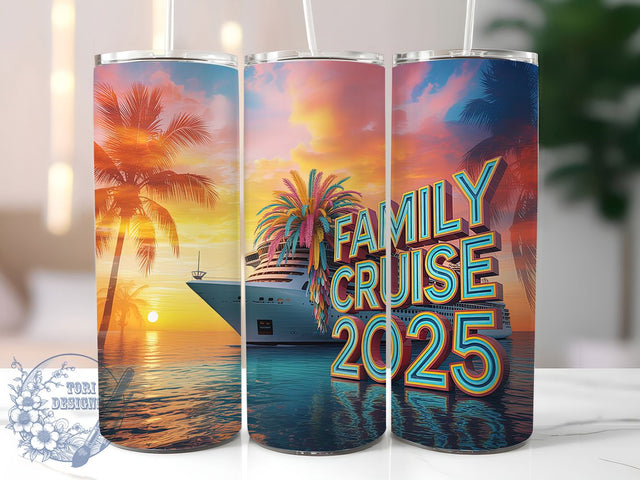 Family Cruise Vacation Tumbler Wrap, Family Trip Design, Beach Watercolor Cup, Cruise Ship Gift, Vacation Memory Design, Ocean Travel Tumbler, Family Cruise Souvenir Sublimation ToriDesigns 