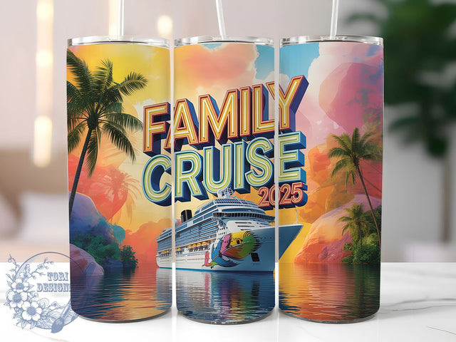 Family Cruise Vacation Tumbler Wrap, Family Trip Design, Beach Watercolor Cup, Cruise Ship Gift, Vacation Memory Design, Ocean Travel Tumbler, Family Cruise Souvenir Sublimation ToriDesigns 