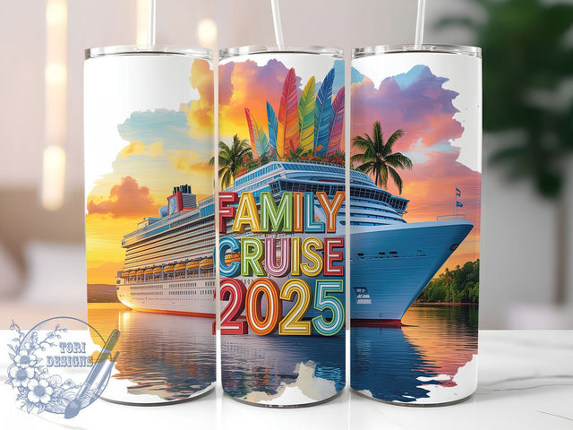 Family Cruise Vacation Tumbler Wrap, Family Trip Design, Beach Watercolor Cup, Cruise Ship Gift, Vacation Memory Design, Ocean Travel Tumbler, Family Cruise Souvenir Sublimation ToriDesigns 