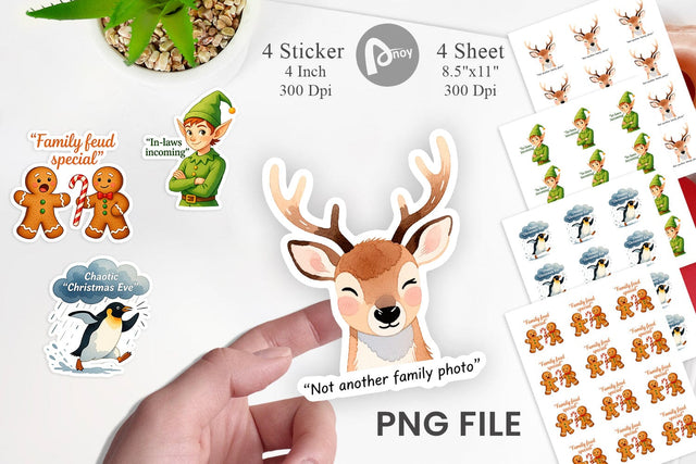 Family Drama Christmas Sticker Sublimation artnoy 