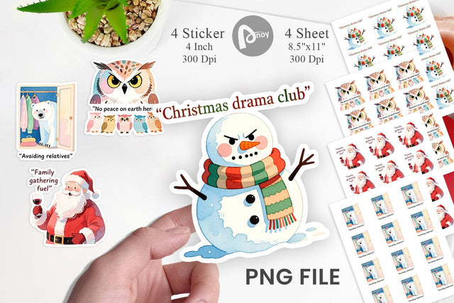 Family Drama Christmas Sticker Sublimation artnoy 