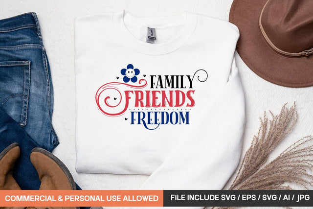 Family Friends Freedom Svg SVG designmaster24 
