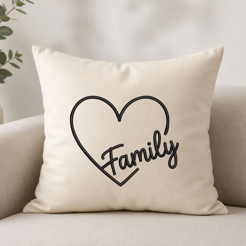Family Heart Machine Embroidery Design – Family Love Script Heart Embroidery File Embroidery/Applique DESIGNS PatternFeed8 