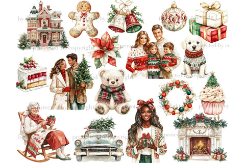 Family Holidays Clipart | Cute Christmas Graphics PNG Bundle SVG GlamArtZhanna 