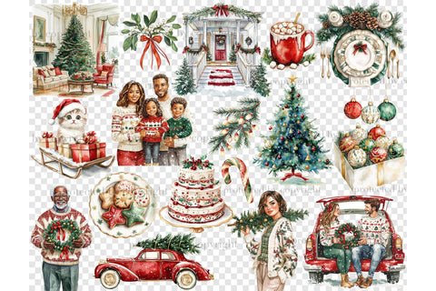 Family Holidays Clipart | Cute Christmas Graphics PNG Bundle SVG GlamArtZhanna 