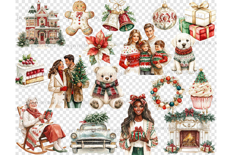 Family Holidays Clipart | Cute Christmas Graphics PNG Bundle SVG GlamArtZhanna 