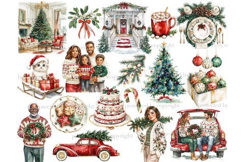 Family Holidays Clipart | Cute Christmas Graphics PNG Bundle SVG GlamArtZhanna 