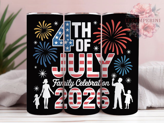 Family July 4th 2026 20oz Tumbler, Family Celebration, Independence Day 2026, Patriotic Design, Tumbler Wrap, Sublimation Design, 20oz Tumbler Sublimation Li Zamperini 
