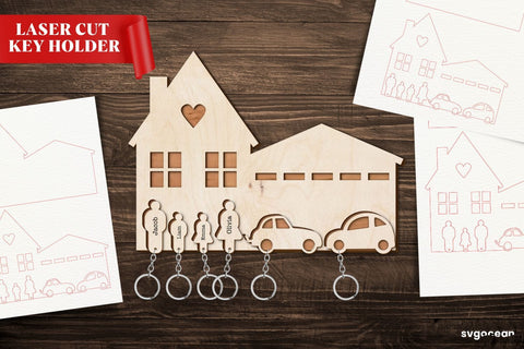 Family Key Holder House Shape Bundle SVG SvgOcean 