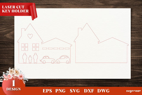 Family Key Holder House Shape Bundle SVG SvgOcean 