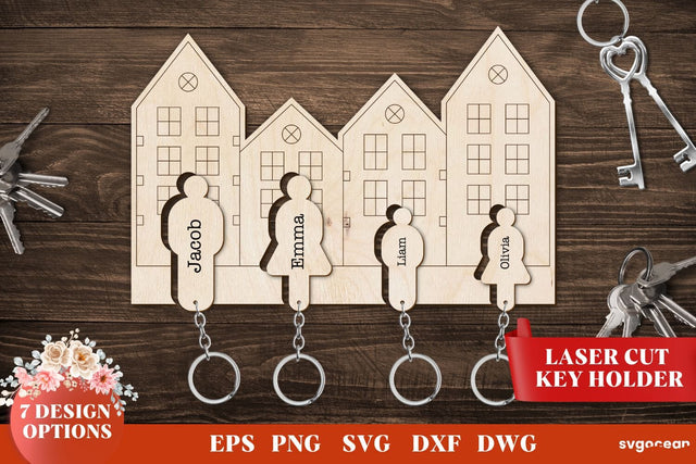Family Key Holders Laser Cut Files SVG SvgOcean 