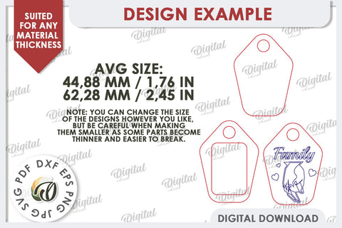 Family Keychain Laser Cut. Personalized Family Keychain SVG SVG Evgenyia Guschina 