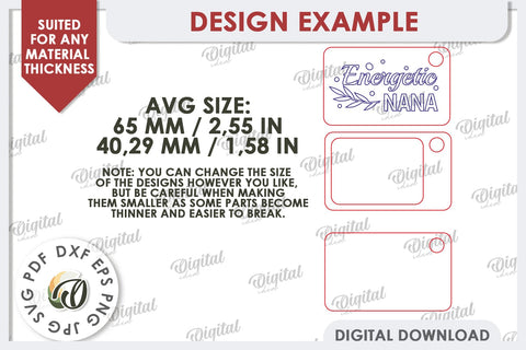 Family Keychain Laser Cut. Personalized Keychain for Granny SVG Evgenyia Guschina 