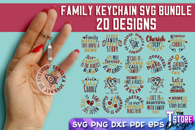 Family Keychain SVG | Family Quotes Design | Print SVG SVG The T Store Design 