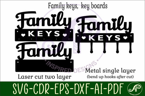 Family keys Key holder designs SVG APInspireddesigns 