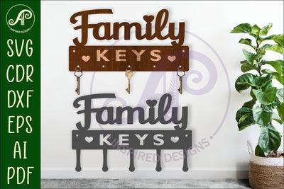 Family keys Key holder designs SVG APInspireddesigns 