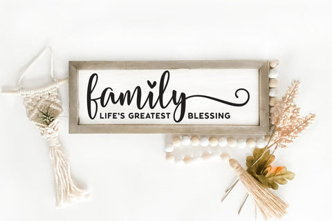 Family Life's Greatest Blessing Sign SVG Cut File SVG CraftLabSVG 