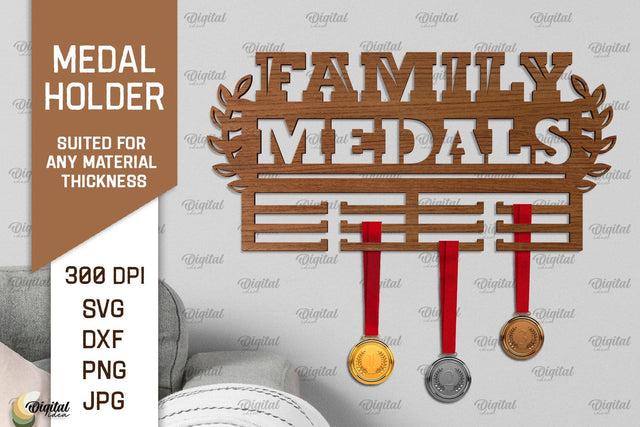 Family Medal Display Laser Cut. Medal Holder SVG SVG Evgenyia Guschina 