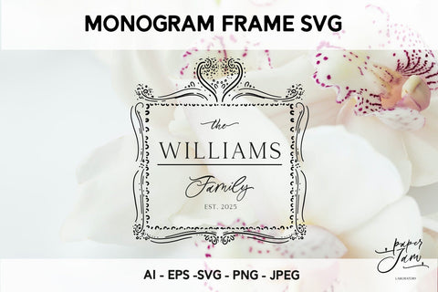 Family Monogram Frame SVG Vintage frame SVG SVG Paperjamlab 