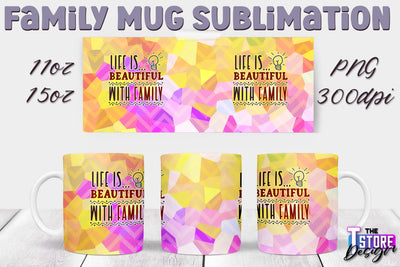 Family Mug Sublimation | 11 Oz 15 Oz Mug Sublimation | PNG File v.2 Sublimation The T Store Design 