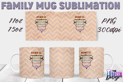 Family Mug Sublimation | 11 Oz 15 Oz Mug Sublimation | PNG File v.2 Sublimation The T Store Design 
