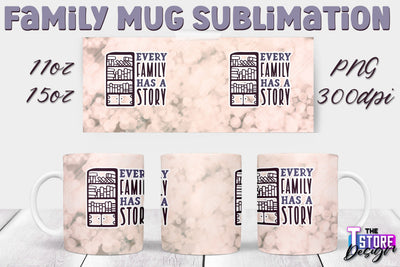 Family Mug Sublimation | 11 Oz 15 Oz Mug Sublimation | PNG File v.2 Sublimation The T Store Design 
