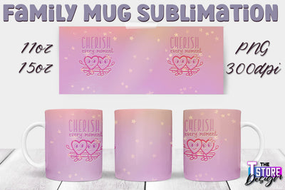 Family Mug Sublimation | 11 Oz 15 Oz Mug Sublimation | PNG File v.2 Sublimation The T Store Design 
