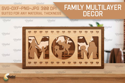 Family Multilayer Decor SVG Bundle. Family Laser Cut SVG Evgenyia Guschina 