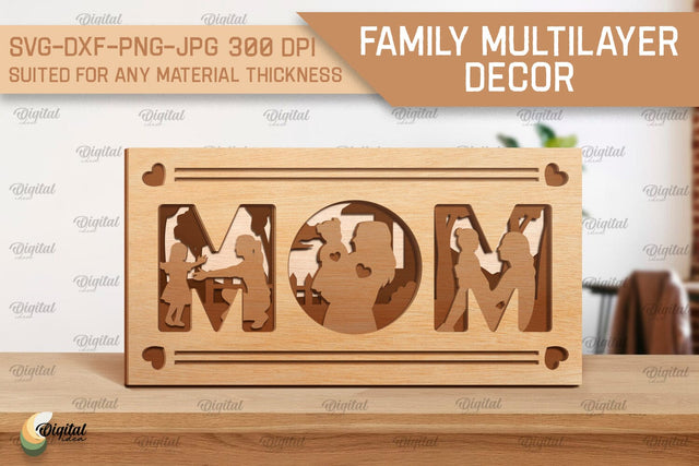 Family Multilayer Decor SVG. Family Laser Cut SVG Evgenyia Guschina 