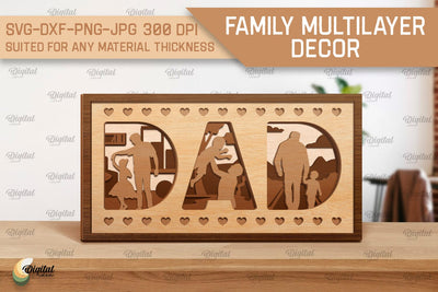 Family Multilayer Decor SVG. Family Laser Cut SVG Evgenyia Guschina 