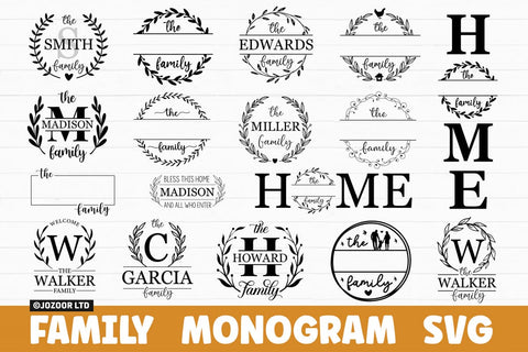 Family Name Monogram SVG Bundle SVG Jozoor 