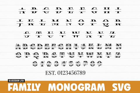 Family Name Monogram SVG Bundle SVG Jozoor 