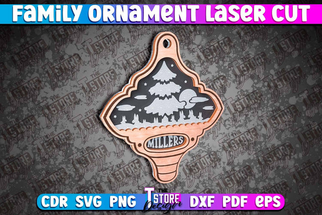Family Ornament | 3D Christmas Ornament | Christmas Gift Idea | CNC File SVG The T Store Design 