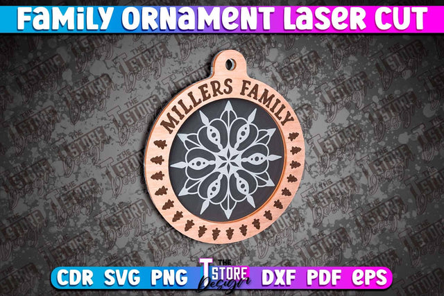 Family Ornament | 3D Christmas Ornament | Christmas Gift Idea | CNC File SVG The T Store Design 