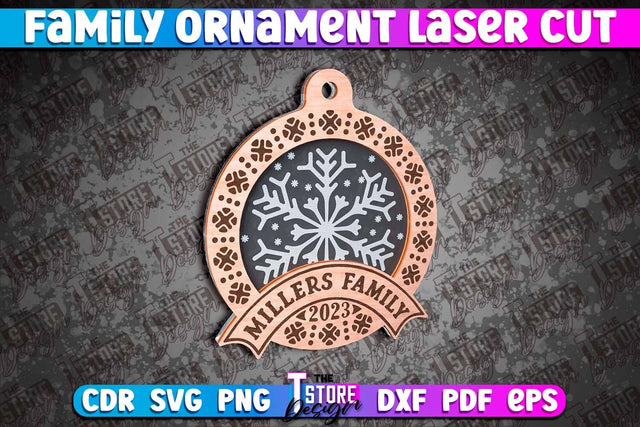 Family Ornament | 3D Christmas Ornament | Christmas Gift Idea | CNC File SVG The T Store Design 