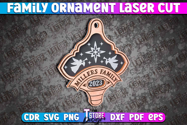 Family Ornament | 3D Christmas Ornament | Christmas Gift Idea | CNC File SVG The T Store Design 