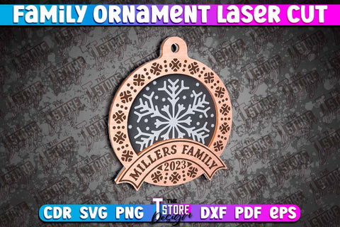 Family Ornament Bundle | 3D Christmas Ornament | Christmas Gift Idea | CNC File SVG The T Store Design 