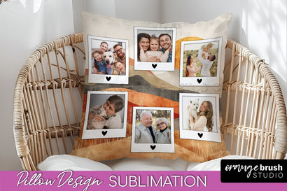 Family Photo Frame Pillow Sublimation - Boho Pillow Cover Sublimation OrangeBrushStudio 