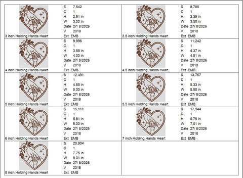 Family Pinky Promise Machine Embroidery Design – Floral Heart Hands Embroidery File Embroidery/Applique DESIGNS PatternFeed8 
