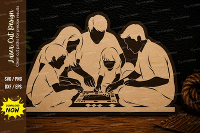 Family Prayer Scene Laser Cut SVG Design SVG Regulrcrative 