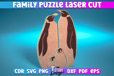 Family Puzzle Laser Cut | Animals Design | CNC Files SVG The T Store Design 