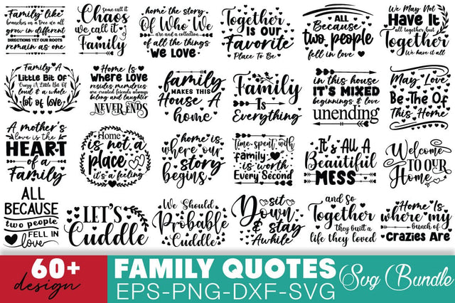 Family Quotes Svg Bundle SVG Angelina750 